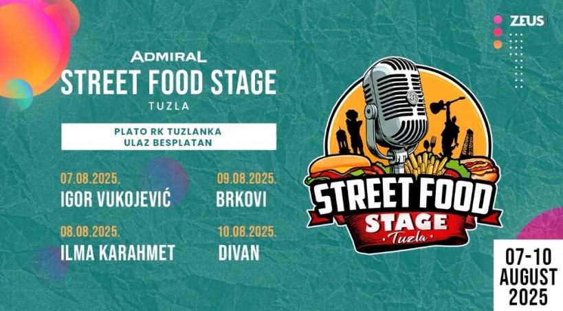 Početak avgusta u znaku vrhunske zabave u Tuzli na festivalu „Admiral Street Food Stage“