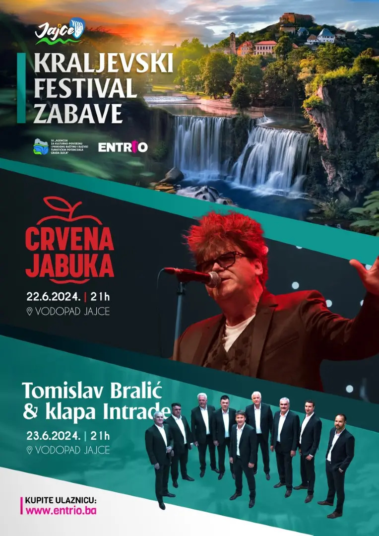 Crvena jabuka i klapa Intrade uskoro u Jajcu na pozornici uz vodopad Plive!